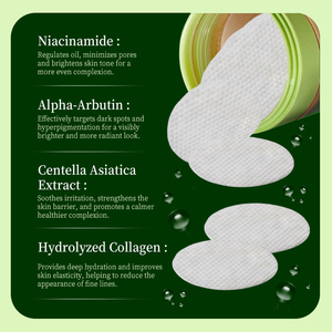 Nhãn hiệu riêng chăm sóc da mụn trứng cá lỗ chân lông làm sáng khuôn mặt tẩy tế bào chết Collagen Niacinamide Centella Cotton Toner Pads cho khuôn mặt - Product Image 2