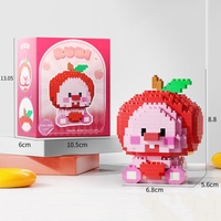 SAMLOK Juego de Bloques de Construcción de Plástico ABS con Forma de Fruta de Castor Pequeño de Dibujos Animados, Escala 1:36, para Niños de 5 a 7 Años