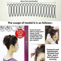 Pince à cheveux en alliage métallique noir à 9 dents pour bonnet de perruque et réceptions de coiffure