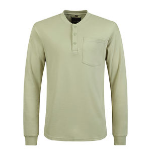 مخصص تصنيع المعدات الأصلية لحام قوس فلاش واقية فر القطن العمل كهربائي صناعي ملابس العمل حجم ل ، قميص هينلي - Product Image 2