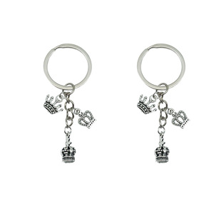 Porte-clés Couronne Antique en Argent, Pendentif en Alliage de Zinc, Accessoire de Bijouterie pour Cadeau DIY - Product Image 1