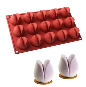 Silicone Bánh Nướng Khuôn Tulip Mousse Nướng Tự Làm Hoa Cho Sô Cô La Mousse Ice Cream Jelly Bánh Tráng Miệng Trang Trí Công Cụ