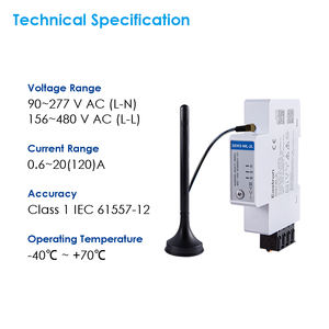 Compteur électrique intelligent Eastron SEM3-WL-2L à <span class=keywords><strong>deux</strong></span> canaux, triphasé, rail DIN, avec configuration <span class=keywords><strong>de</strong></span> réversibilité du courant, Wi-Fi - Product Image 2