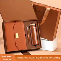 Ensemble Cadeau d'Affaires Promotionnel Personnalisé 2027 YIWIND en Cuir PU avec Tasse Isotherme Sérigraphiée, Carnet et Stylo 3-en-1 pour Entreprise