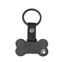 Gantungan Kunci Kulit Bentuk Tulang Anjing dari Baja Anti Karat dengan Cetak UV Warna-warni dan Ukiran Laser, Tahan Lama, untuk Grosir Fesyen