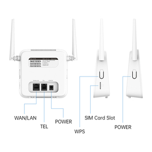 Sworix 3000Mah 4G Lte 150Mbps Cpe Router Cat4 Wifi Banda inalámbrica Banda ancha Wifi Hotspot Router Soporte Volte con ranura para tarjeta Sim - Product Image 3