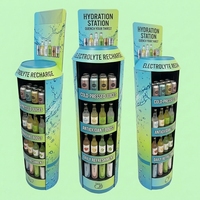 Étagères de présentation pliables personnalisables pour boissons et jus de supermarché, pour présentoirs en carton sur pied