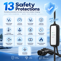 Chargeur EV portable GB/T CQC 16A 220V 50/60Hz 3.5kW LED IP67 Câble de charge Mode 2 5m 10m 15m 20m Fournisseur OEM ODM pour la maison