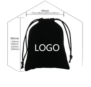 Customized Logo Jewelry Bag Velvet Gift Drawstring Bag Christmas Product Packaging