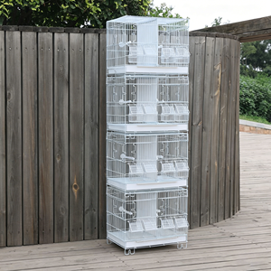 Jaula Doble para Crí<span class=keywords><strong>a</strong></span> <span class=keywords><strong>de</strong></span> Aves, Jaula para Loros <span class=keywords><strong>de</strong></span> Alambre Blanco con Comederos y Bebederos - Product Image 6
