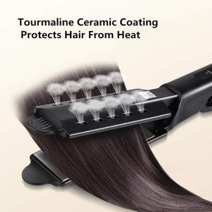 Plancha de pelo de vapor con pantalla LCD, plancha de cerámica plana, rizador, plancha de pelo de etiqueta privada - Product Image 2