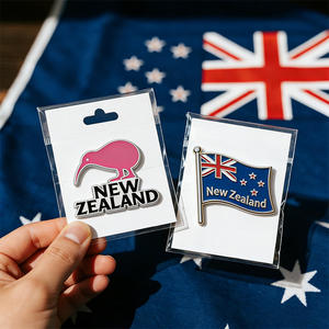Épingles <span class=keywords><strong>de</strong></span> la Nouvelle-Zélande en gros, badges en émail personnalisés avec des oiseaux kiwis et des fougères argentées, échange culturel, distribution d'événements, cadeau touristique <span class=keywords><strong>de</strong></span> la Nouvelle-Zélande - Product Image 6