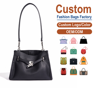 Bolso Tote de Cuero de Grano Completo para Mujer, Cierre con Pestillo, Fabricación Personalizada OEM/ODM, Bolso de Hombro - Product Image 1