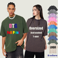 T-shirt graphique personnalisé sérigraphié DTG, vente en gros, t-shirt vierge délavé et vieilli, logo personnalisé, t-shirt vintage oversize pour homme