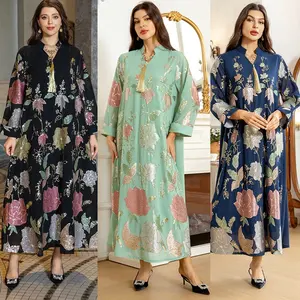 Eid Ramadan Kaftan Dubai Muslim Dress Women Abaya Turkey Caftan Islam Arabic Long Dress Floral Embroidery Sequins Luxury Abaya