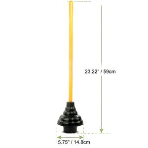 Sturalavandini Professionale Rinforzato con Doppia Coppa in Gomma e Manico in Legno Verniciato da 45 cm – Rimuove Ogni Tipo di Ostruzione per Vasche, Cucine e Docce - Product Image 2