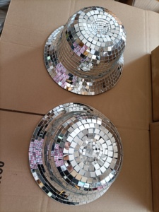 Venta caliente Mirror Disco Ball Hat Burst Flash Fisherman's Hat Night Club Dance <span class=keywords><strong>Bar</strong></span> Night Store Party Disco Hat al por mayor - Product Image 4