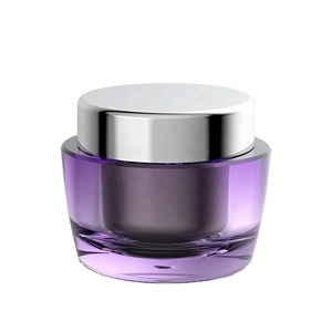Pabrik langsung menyediakan pemasok OEM akrilik dinding ganda wadah warna ungu 15ml 30ml 50ml kosmetik krim <span class=keywords><strong>Jar</strong></span>