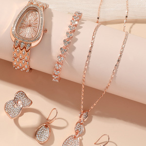 Fashion Babysbreath Steel Band <strong>Watch</strong> Women's Creative Snake Full Diamond British <strong>Watch</strong> 5pcs/<strong>set</strong> - Product Image 3