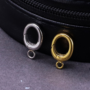 316 Thép Không Gỉ Đồ Trang Sức Bán Buôn Hình Bầu Dục Mùa Xuân Mùa Xuân Clasp Vòng Clasp Đẩy Cổng Móc Khóa Kết Nối Tự Làm Phụ Kiện - Product Image 4