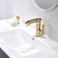 Luxe monotrou salle de bain bassin d'eau robinet mitigeur moderne mitigeur cascade salle de bain robinet eau chaude froide bassin robinets