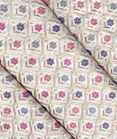 Robe en tissu brodé floral Vêtements de mariage Tissu brodé beige pour chemisiers Jupe