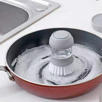 Distributeur de savon liquide à vaisselle, shampoing en silicone, brosse de nettoyage ménager en silicone ABS