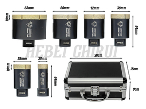 Jeu de forets diamantés brasés sous vide noir et or avec boîte en aluminium pour <span class=keywords><strong>carrelage</strong></span> céramique, marbre et porcelaine - Product Image 3