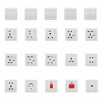 Prises industrielles commutées 15A avec néon, prise UK, IP22, murales, haute puissance, contrôle de la lumière, type 86, panneau PC ultra-fin, décoration chinoise