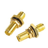 Adaptador RF Impermeable Tipo SMA Hembra a Hembra, Conector Recto de Montaje en Panel para Sistemas de Antena RF Industriales