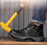 Zapatos de seguridad para hombre, botas de trabajo antiimpacto para obras de construcción, puntera de acero, resistentes al agua, antideslizantes y a prueba de pinchazos