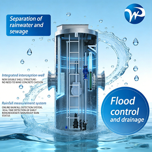 Station <span class=keywords><strong>de</strong></span> relevage automatique intégrée <span class=keywords><strong>pour</strong></span> eaux pluviales et eaux usées, station <span class=keywords><strong>de</strong></span> pompage préfabriquée intégrée, séparation des eaux pluviales et des eaux usées - Product Image 1