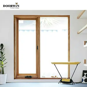 Doorwin European Style Triple Glazed Hurricane Impact Resistant Wood Casement Tilt Turn Window With Mosquito Net