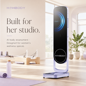Balance connectée intelligente HOWBODY avec miroir de gym, impédancemètre, mesure <span class=keywords><strong>BMR</strong></span>, masse grasse et musculaire, et fonction thérapie numérique pour le poids corporel et la composition corporelle - Product Image 5