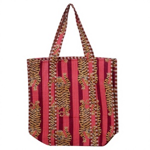 Bolso Tote de Verano con Estampado Animal Acolchado de Algodón, Estilo Boho, con Dos Asas y Cierre Abierto para Mujer, Ideal para Viajes, Playa, Compras y Regalos - Product Image 1