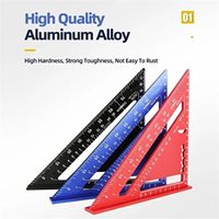 Sudut Segitiga Aluminium 7 Inci untuk Tukang Kayu dengan Tanda Terukir Laser, Alat Ringan dan Kuat untuk Pekerjaan Kayu