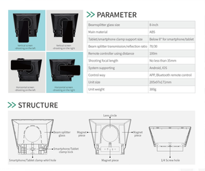 Pour Feelworld <span class=keywords><strong>TP2A</strong></span> Téléprompteur portable de 8 pouces Compatible avec Smartphone Tablette et appareil photo reflex numérique pour la diffusion Radio et TV - Product Image 6