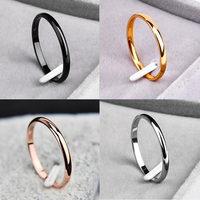 Moderner Hochglanz-Finish Hochwertiger Vergoldeter Edelstahl Cluster-Ring Blanko Herren Großhandel Abgeschrägter Hochzeits-Verlobungsring