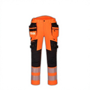 Index Men's Hi Visibility <b>Work</b> Pants With Reflective Stripes And Multiple Pockets Safety <b>Trousers</b> - Product Image 1