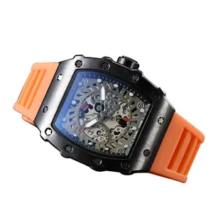 उच्च गुणवत्ता घड़ियों Mens के लिए विशेष डायल स्टील क्वार्ट्ज घड़ी चमकदार खेल निविड़ अंधकार तारीख गहने घड़ियों