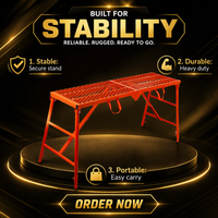 Plateforme de travail portable robuste et moderne, échelle pliable pour échafaudage, escalier pour terrains accidentés, peinture industrielle