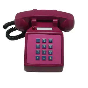 Sıcak! Mor eski basma düğmesi anahtar düğmeler vintage kablolu telefon imcoming çağrı flaş