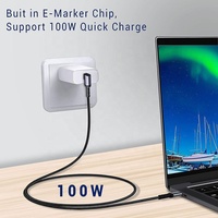 Cable USB-C a Tipo-C de Alta Calidad, Chapado en Oro, PD 100W 20V 5A, Carga Rápida, USB 3.1 Gen2, 4K Ultra HD, PVC y Nailon, para Macbook