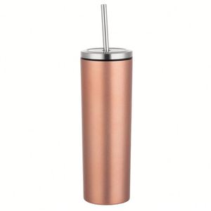 Gobelet isotherme cylindrique mince et haut en acier inoxydable de 20 oz avec paille à vis - Product Image 1