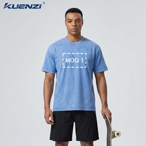 Camiseta Oversize Vintage para Hombre Kuenzi con Lavado Ácido, Algodón Pesado de 300GSM, Lavado Mineral, Hombros Caídos, Estilo Urbano - Product Image 2