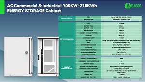 DAOGG DA AC - C&I ESS 100KW-215KWh Armoire de batterie au lithium LiFePO4 Conteneur de stockage d'énergie BESS - Product Image 6