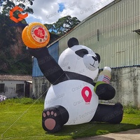 Ballon publicitaire gonflable populaire en forme de panda, modèle de panda gonflable personnalisé, mascotte de panda gonflable de Noël