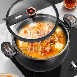 28CM <span class=keywords><strong>grande</strong></span> capacité micro pression double oreille antiadhésif mijoteuse multifonction <span class=keywords><strong>fonte</strong></span> émail soup pot - Product Image 3