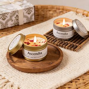 Vela Aromática de Cera de Soya Hecha a Mano Ascendia, Aroma Floral, en Lata, Decoración Moderna y Minimalista para el Hogar, 1 Mecha, Navidad, Pascua - Product Image 1