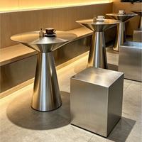 Tables et chaises de restaurant en acier inoxydable, ensemble de mobilier de restaurant, table basse, mobilier de café, banquette de café